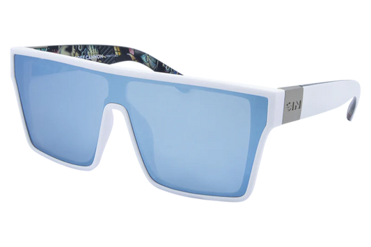 SIN Loose Cannon Polarised Sunglasses - White/Blue Flash