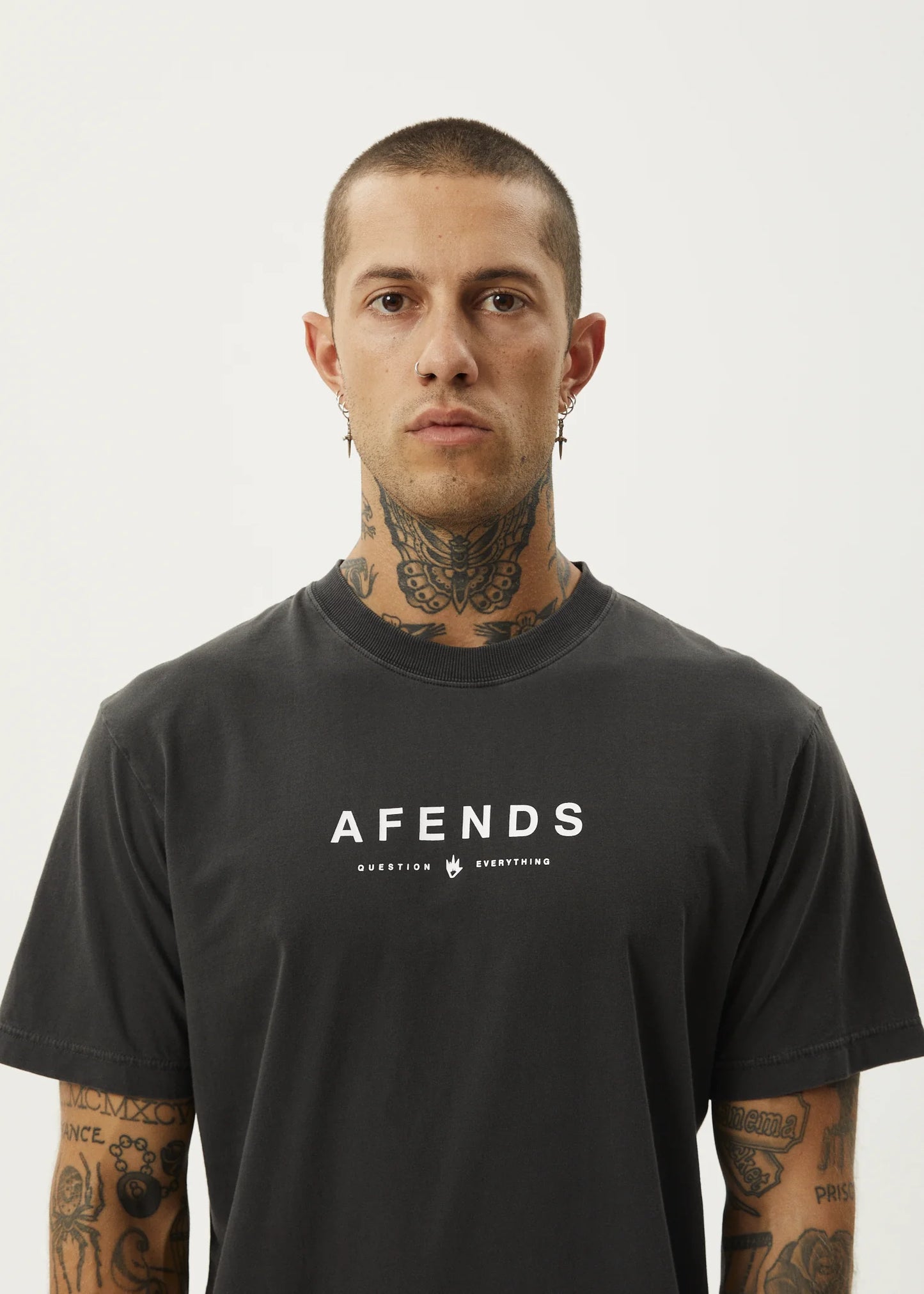 AFENDS Thrown Out Recycled Mens Tee - Black/White