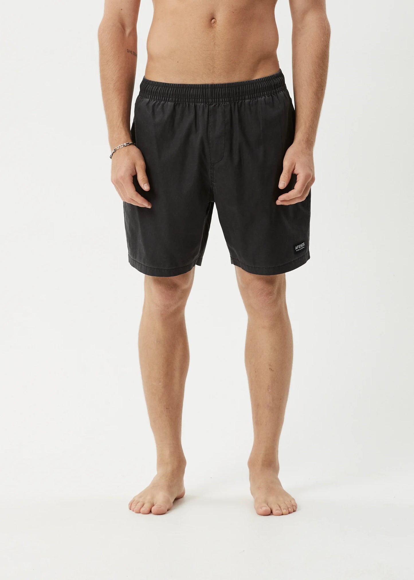 AFENDS The Dopamine Mens 18 Swim Short - Black Acid Wash