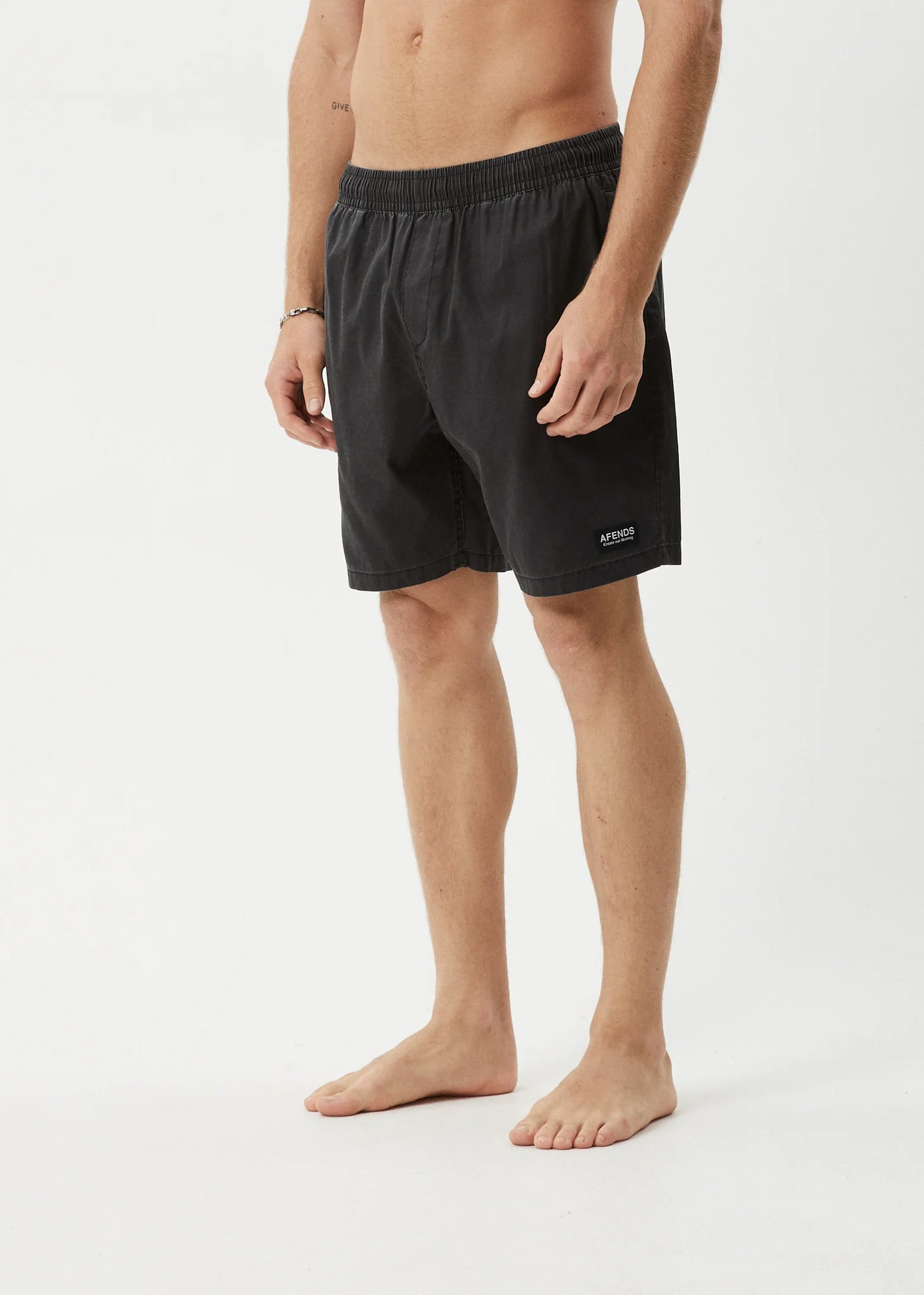 AFENDS The Dopamine Mens 18 Swim Short - Black Acid Wash