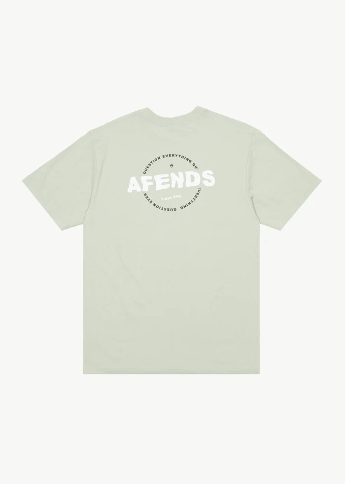 AFENDS Questions Recycled Retro Fit Mens Tee - Eucalyptus