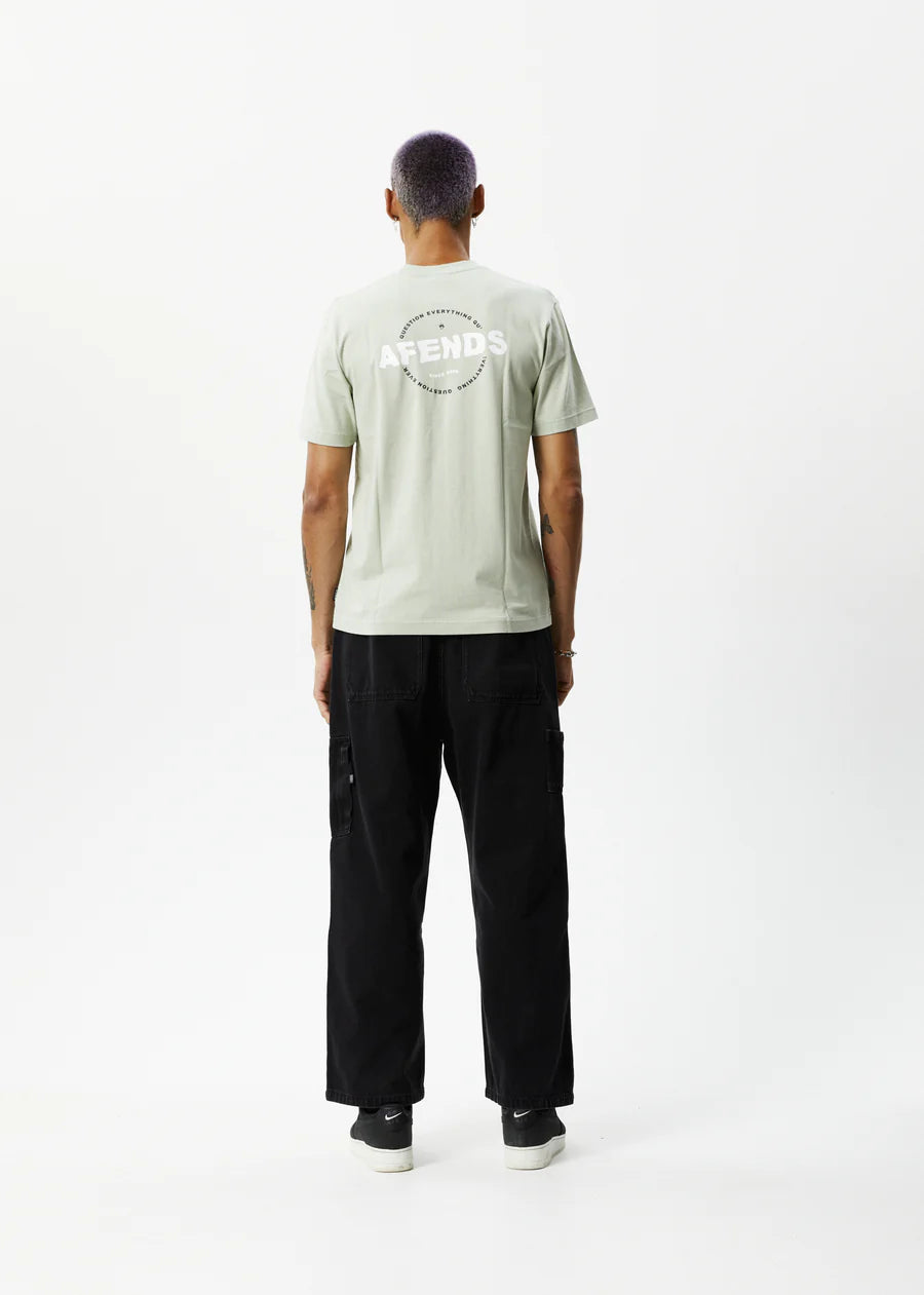 AFENDS Questions Recycled Retro Fit Mens Tee - Eucalyptus