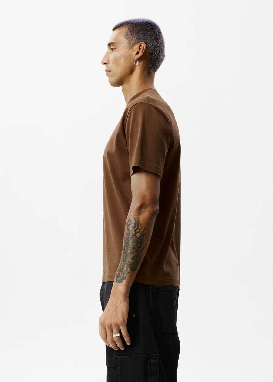 AFENDS Thrown Out Recycled Retro Fit Mens Tee - Coffee