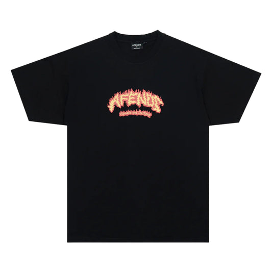 AFENDS Flame On Recycled Boxy Fit Mens Tee - Black