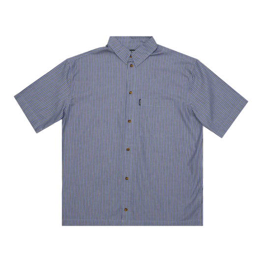 AFENDS Shipwreck Stripe Recycled Mens Shirt - Marlin