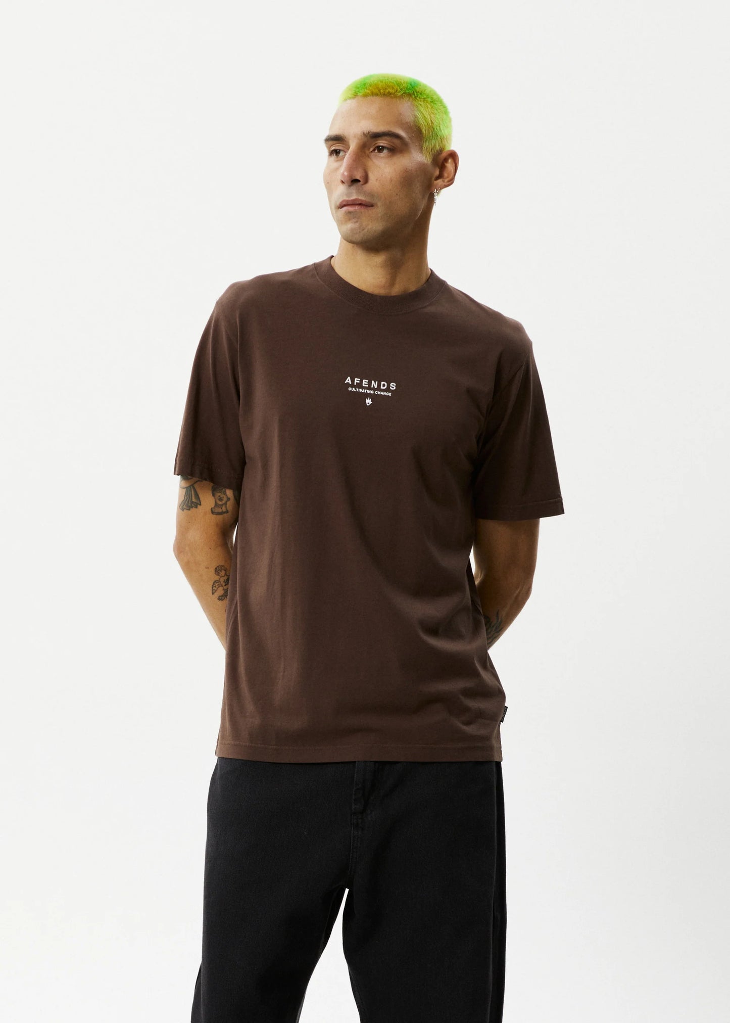 AFENDS Space Retro Fit Mens Tee - Coffee