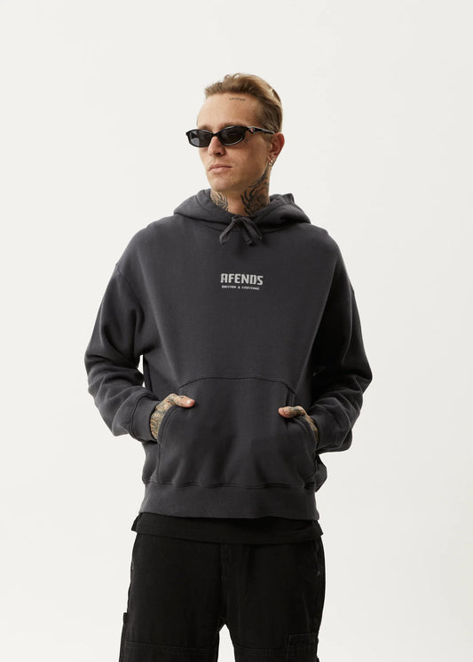 AFENDS Questions Recycled Mens Hoodie - Charcoal