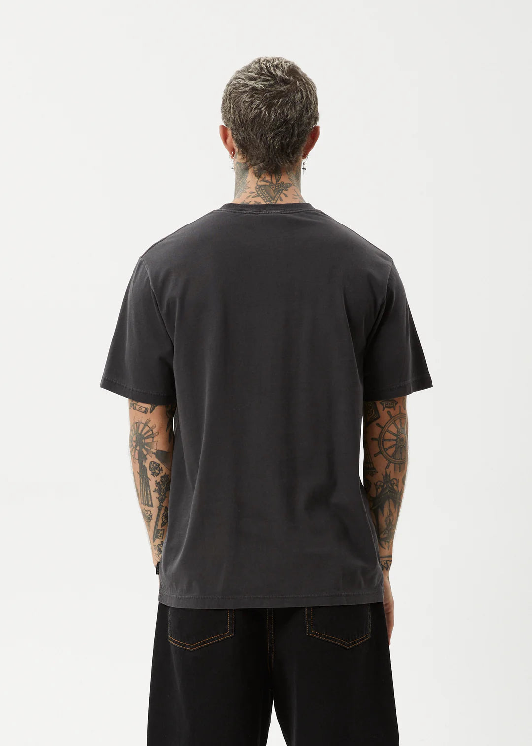 AFENDS Home Mens Retro Fit Tee - Stone Black