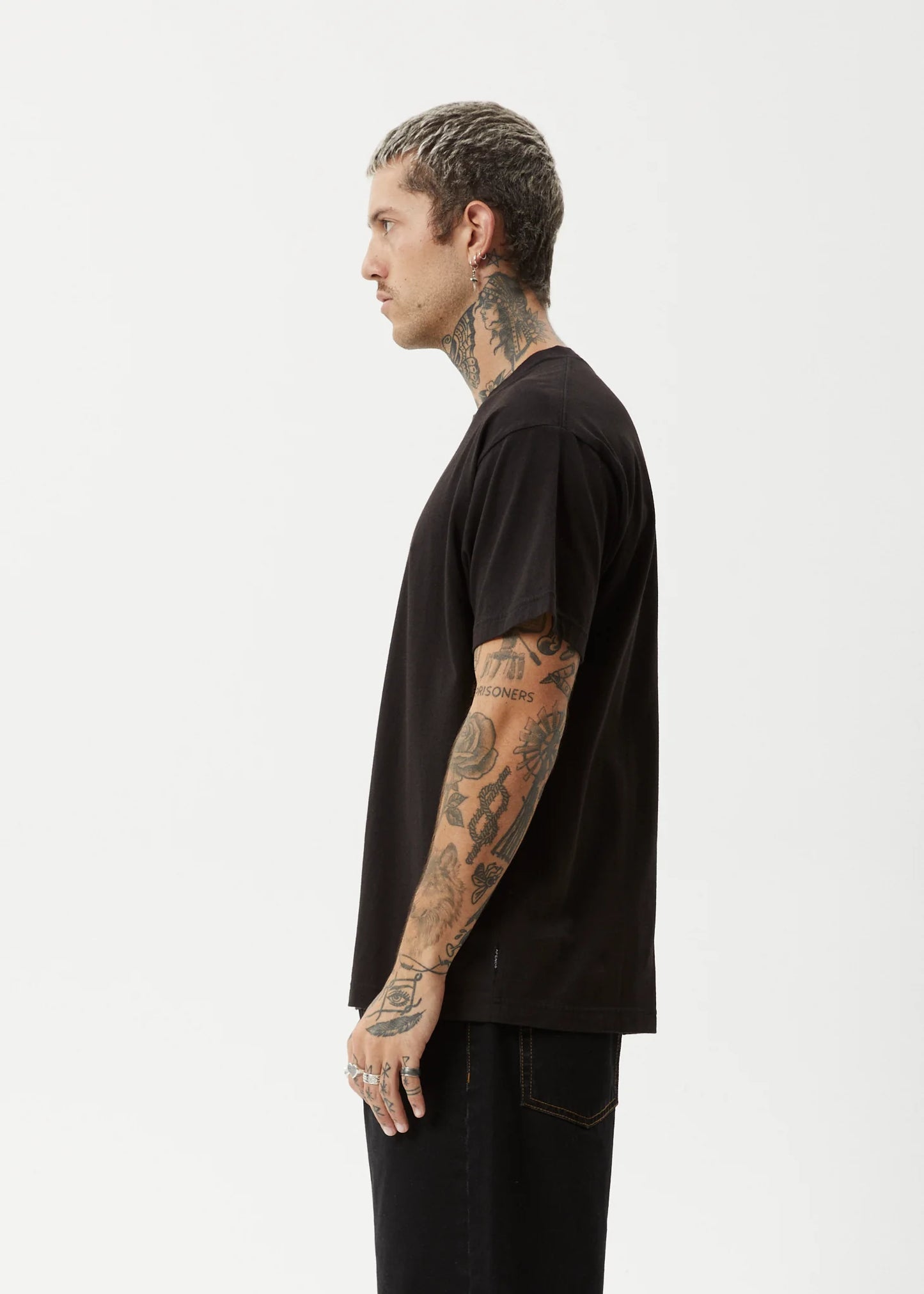 AFENDS Peace Out Mens Boxy Fit Tee - Black