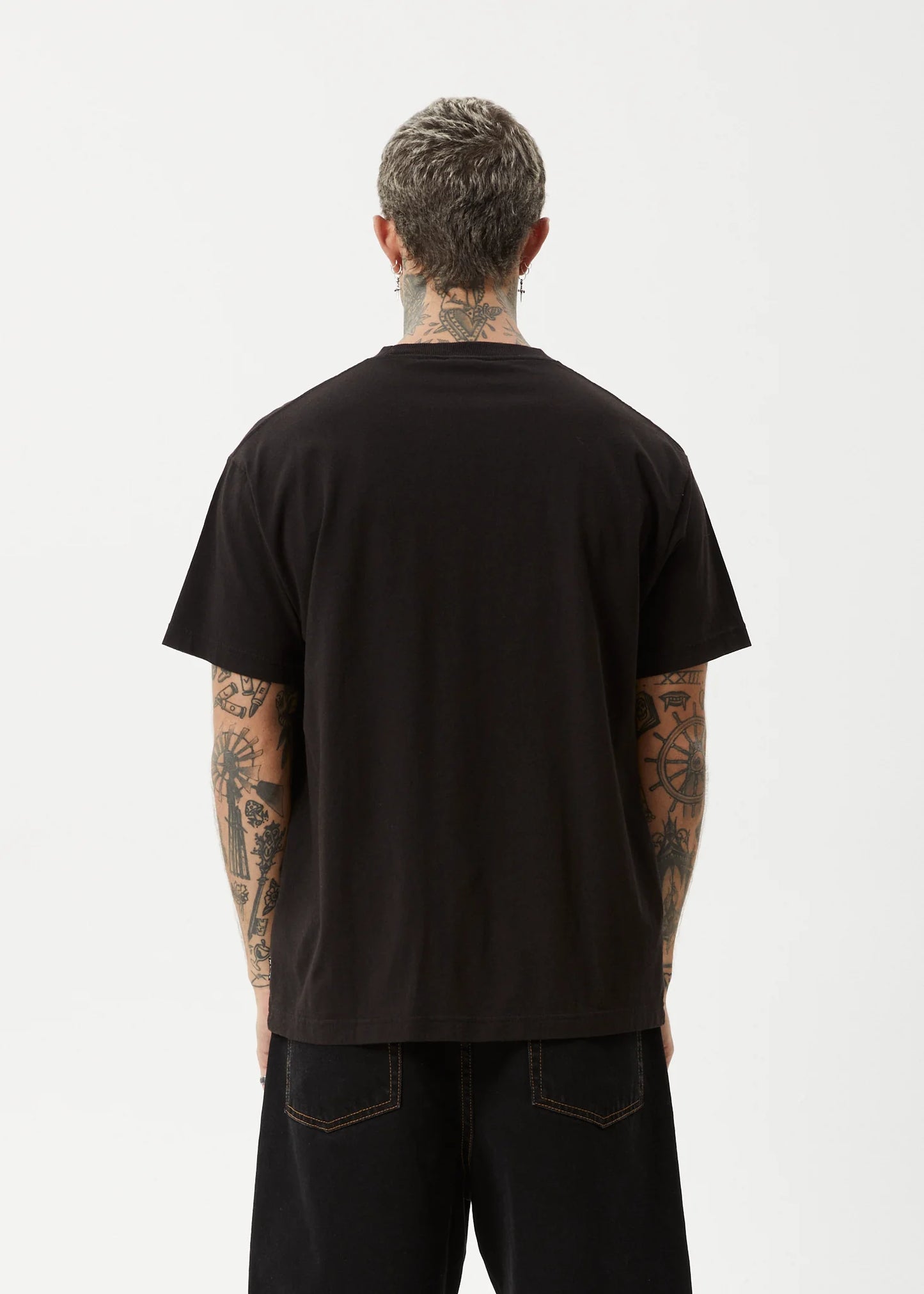 AFENDS Peace Out Mens Boxy Fit Tee - Black