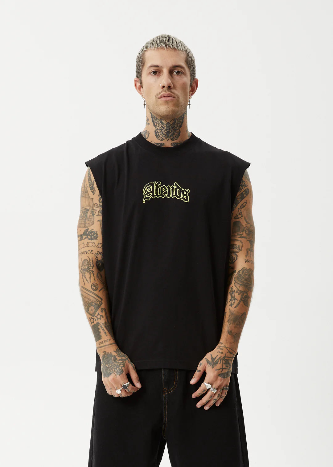 AFENDS Home Mens Sleeveless Tee - Black