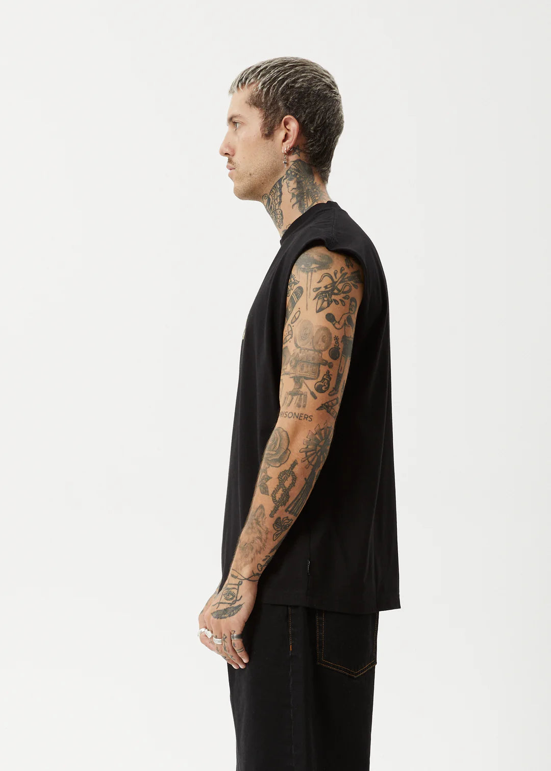 AFENDS Home Mens Sleeveless Tee - Black