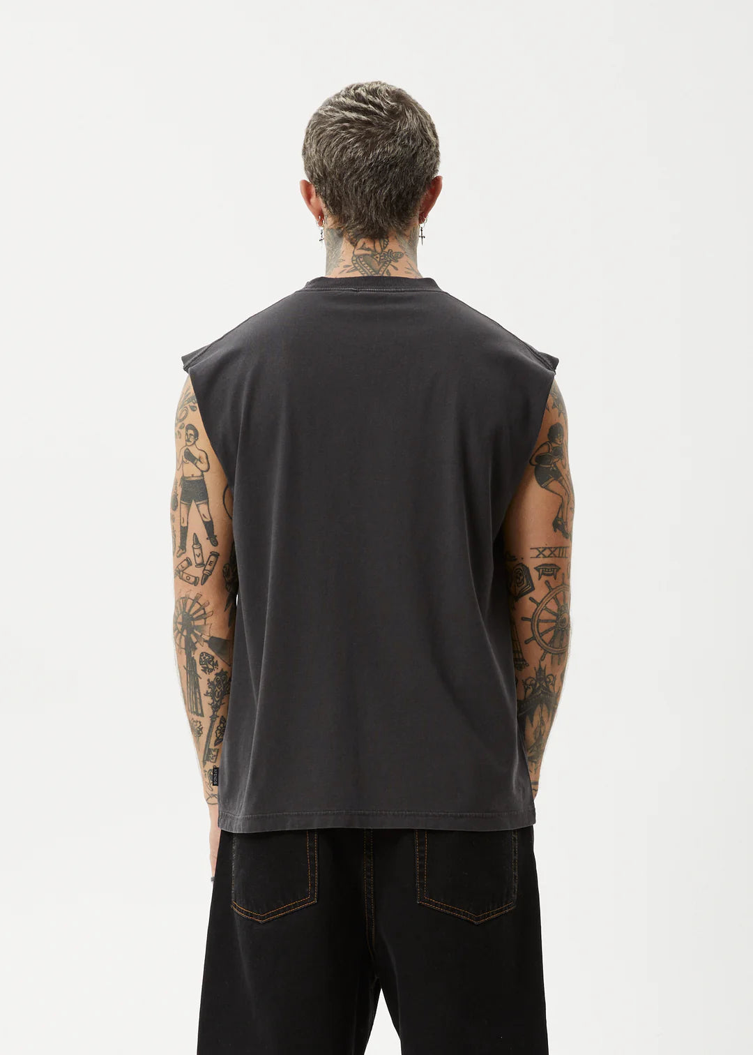 AFENDS Destroyer Mens Sleeveless Tee - Stone Back