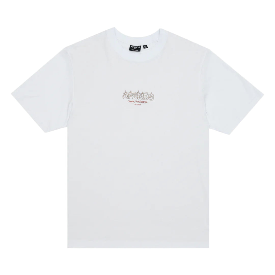 AFENDS Ember Recycled Retro Fit Mens Tee - White