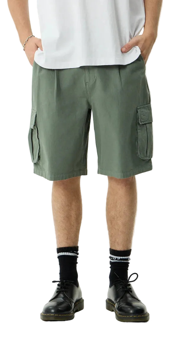 AFENDS Summit Pleated 22" Cargo Short - Washed Sycamore