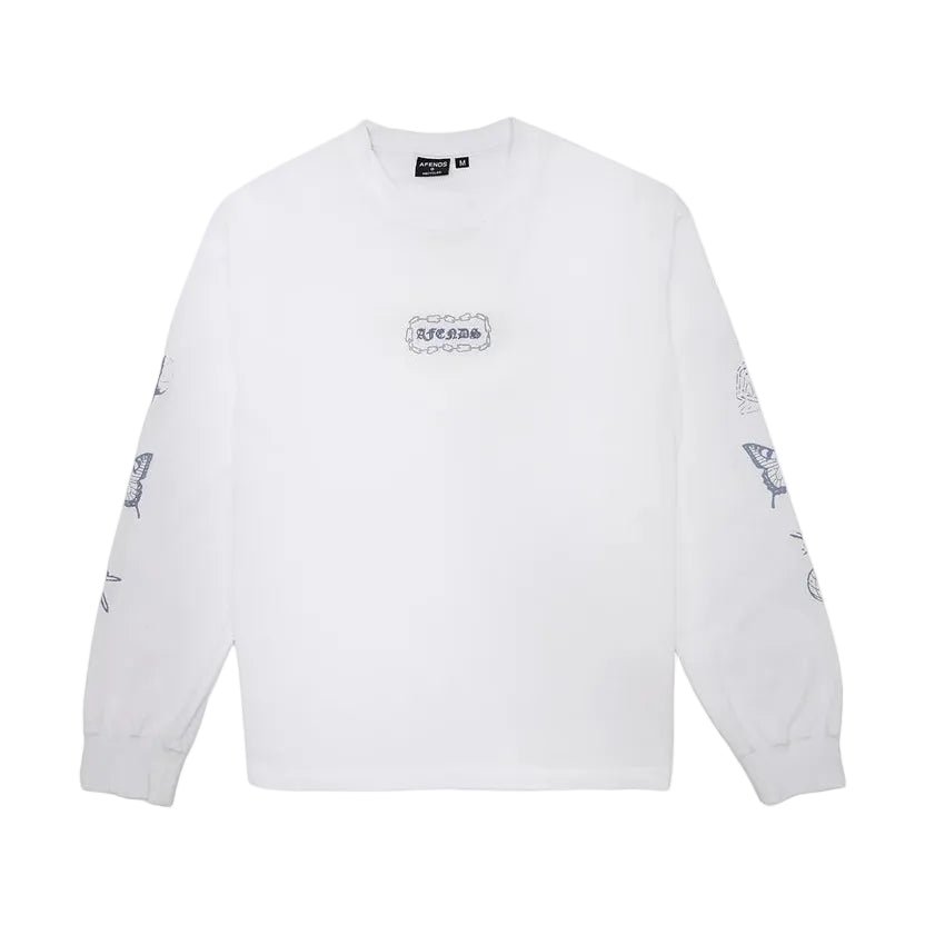 AFENDS Spiritual Recycled Boxy Fit L/S Tee - White