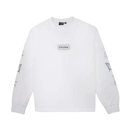 AFENDS Spiritual Recycled Boxy Fit L/S Tee - White