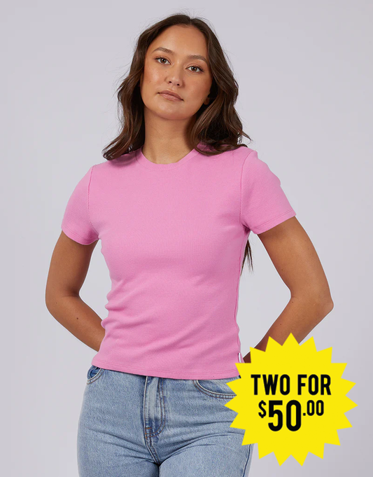 SILENT THEORY Margo Womens Tee - Bright Pink