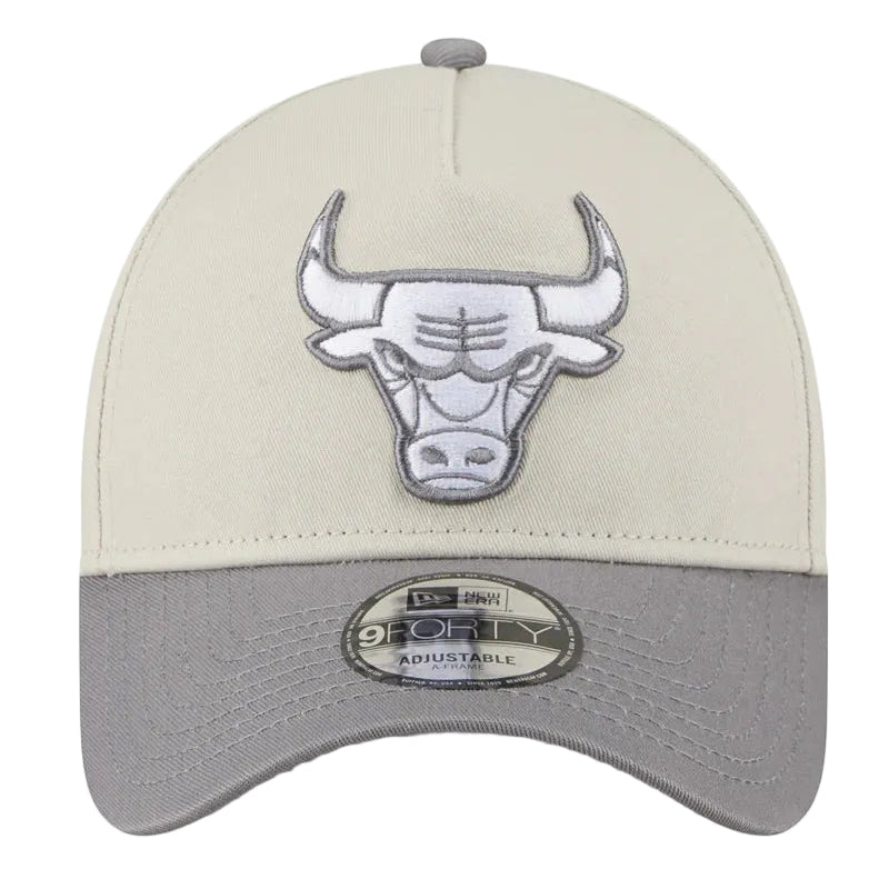 NEW ERA Chicago Bulls Stone Storm Two Tone 9FORTY A-Frame Snapback Cap - Stone/Storm Grey