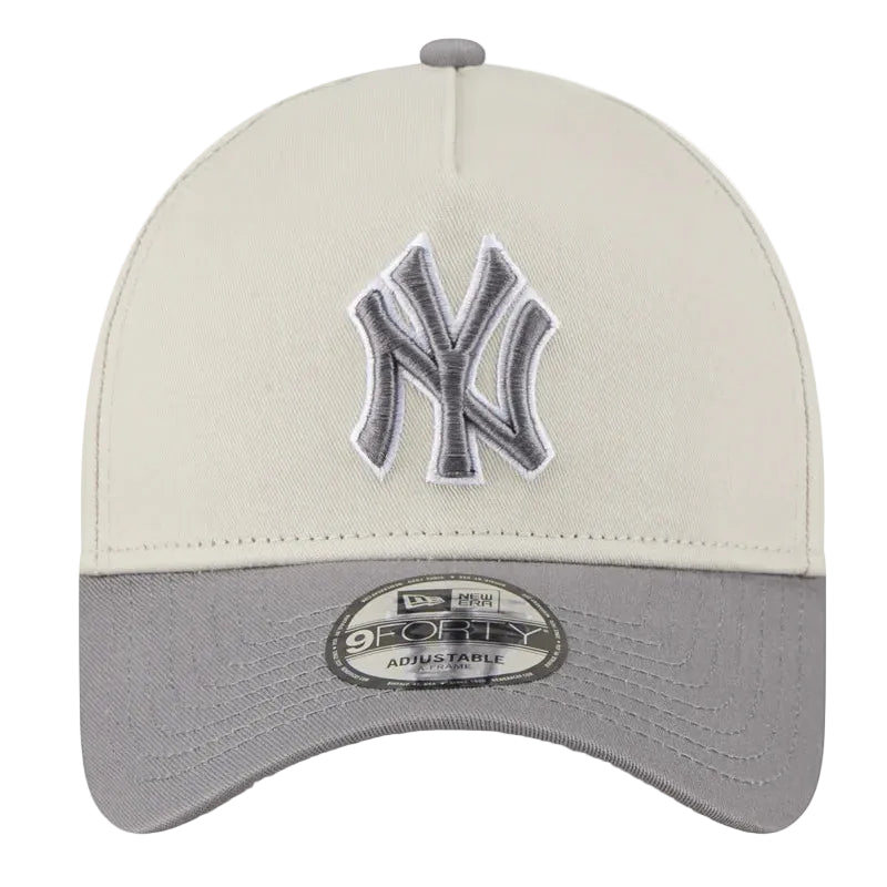 NEW ERA New York Yankees Stone Storm Two Tone 9FORTY A-Frame Snapback Cap - Stone/Storm Grey
