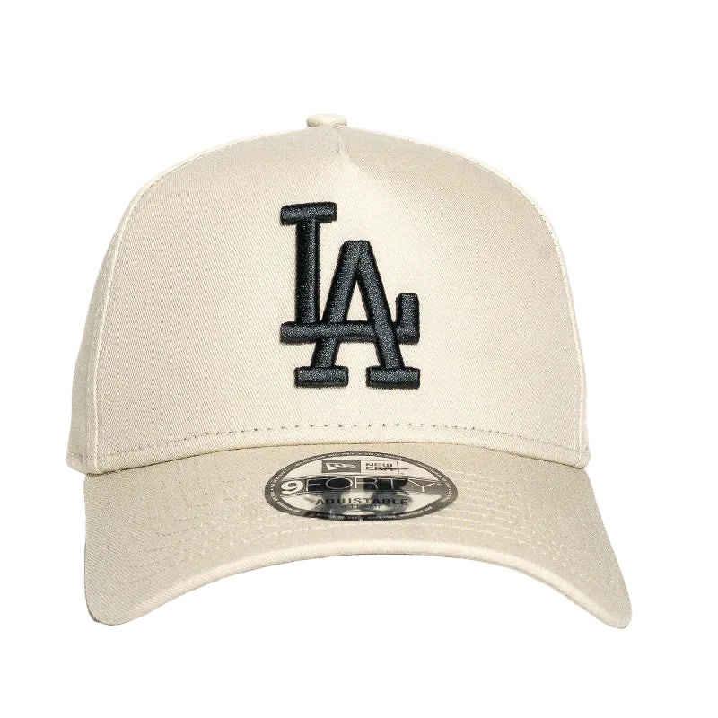 NEW ERA Los Angeles Dodgers 9FORTY A-Frame Snapback Cap - Stone/Black