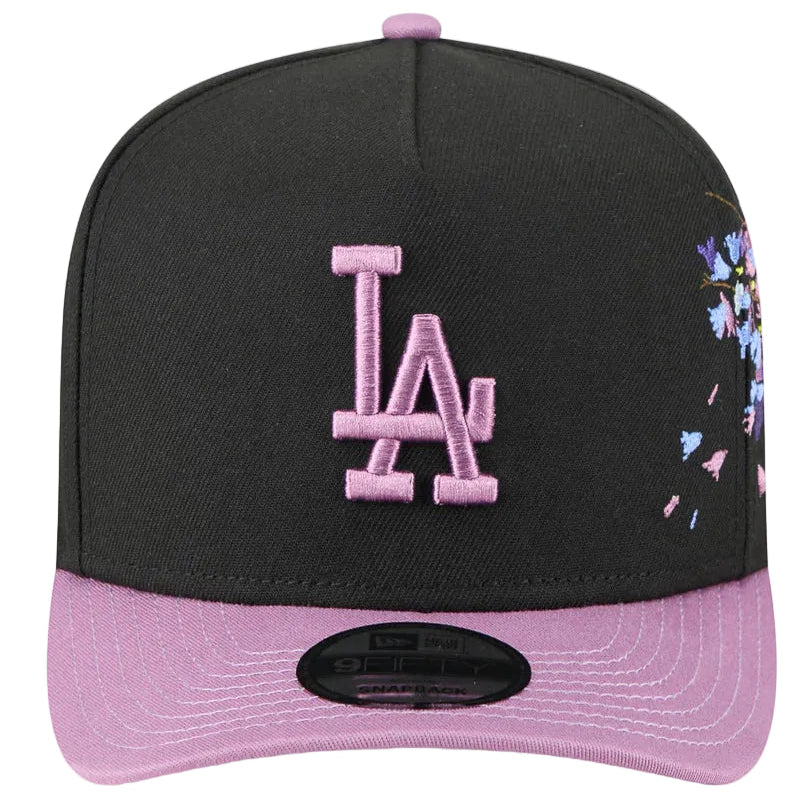 NEW ERA Los Angeles Dodgers Jacaranda 9FORTY A-Frame Snapback Cap - Black/Purple