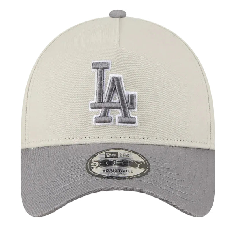 NEW ERA Los Angeles Dodgers Stone Storm Two Tone 9FORTY A-Frame Snapback Cap - Stone/Storm Grey