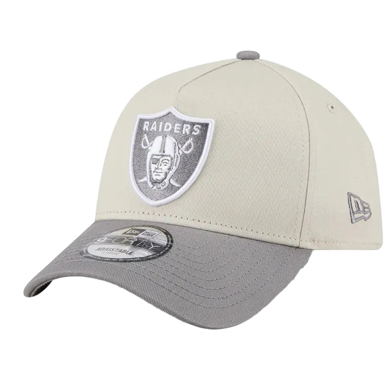 NEW ERA Las Vegas Raiders Stone Storm Two Tone 9FORTY A-Frame Snapback Cap - Stone/Storm Grey