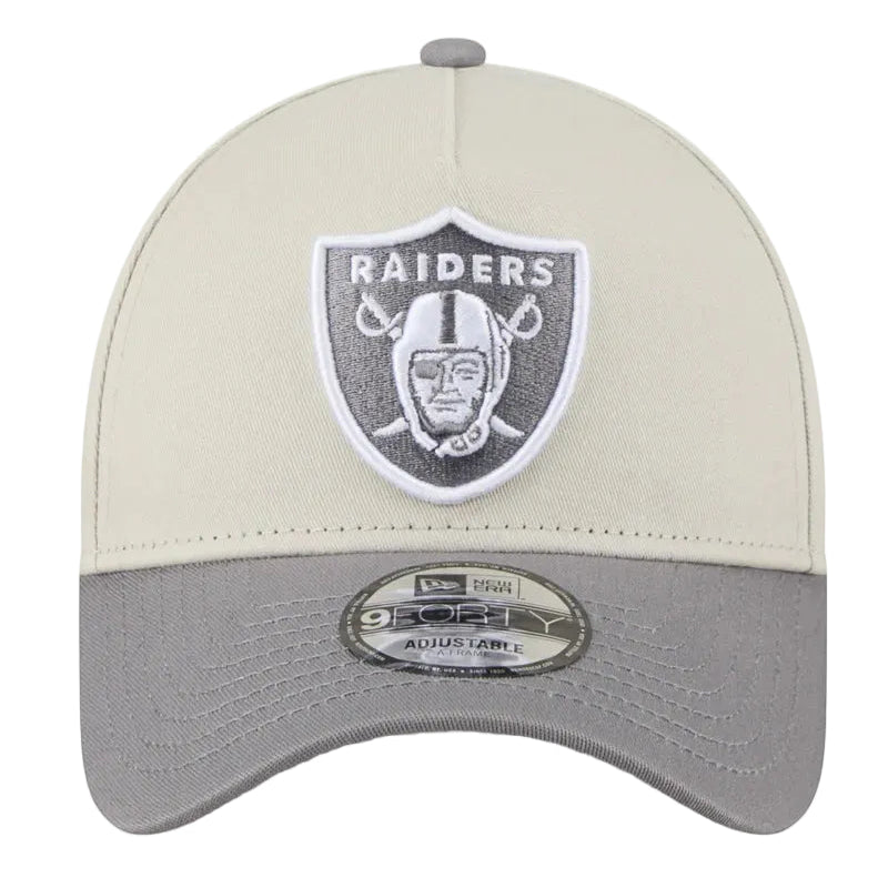 NEW ERA Las Vegas Raiders Stone Storm Two Tone 9FORTY A-Frame Snapback Cap - Stone/Storm Grey