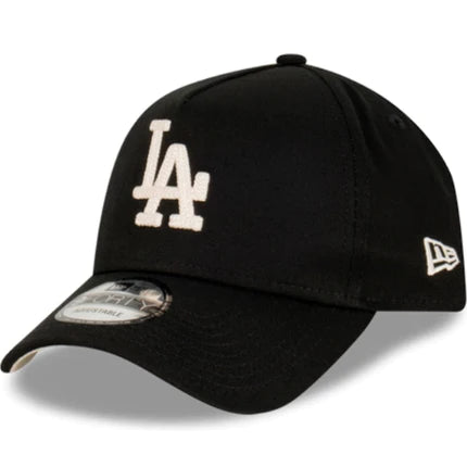 NEW ERA Los Angeles Dodgers Chainstitch 9FORTY A-Frame Snapback Cap - Black/Stone