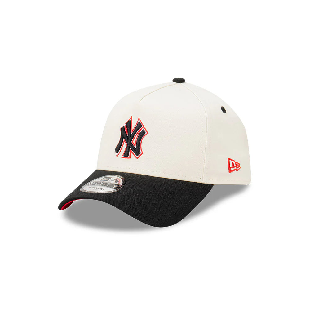 NEW ERA New York Yankees Ivory Blaze 9FORTY A-Frame Snapback Cap - Ivory/Black