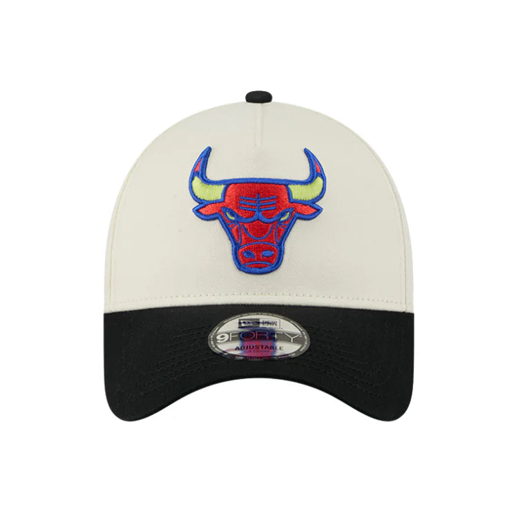 NEW ERA Chicago Bulls Thermo Two Tone 9FORTY A-Frame Snapback Cap - Chrome White/Black