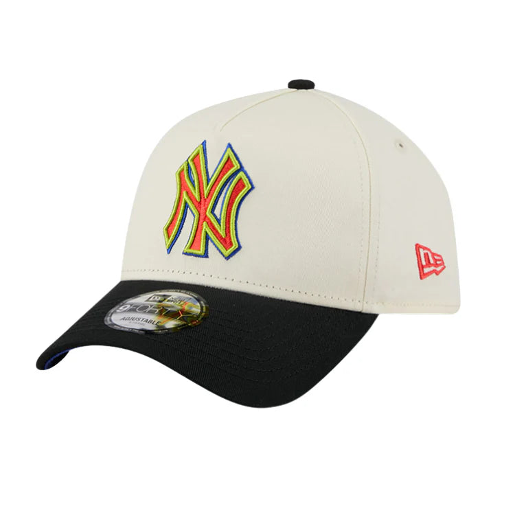 NEW ERA New York Yankees Thermo Two Tone 9FORTY A-Frame Snapback Cap - Chrome White/Black