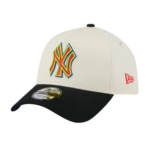 NEW ERA New York Yankees Thermo Two Tone 9FORTY A-Frame Snapback Cap - Chrome White/Black