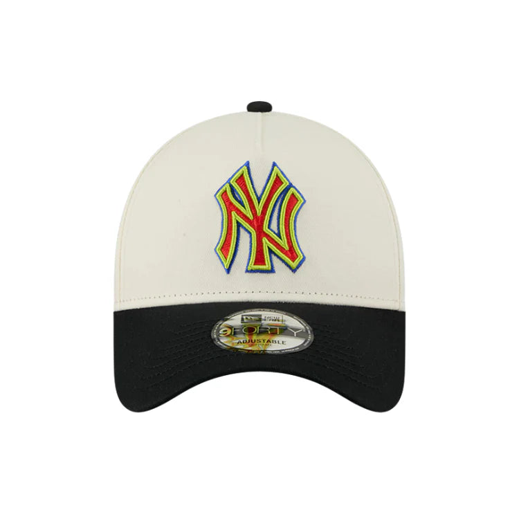 NEW ERA New York Yankees Thermo Two Tone 9FORTY A-Frame Snapback Cap - Chrome White/Black