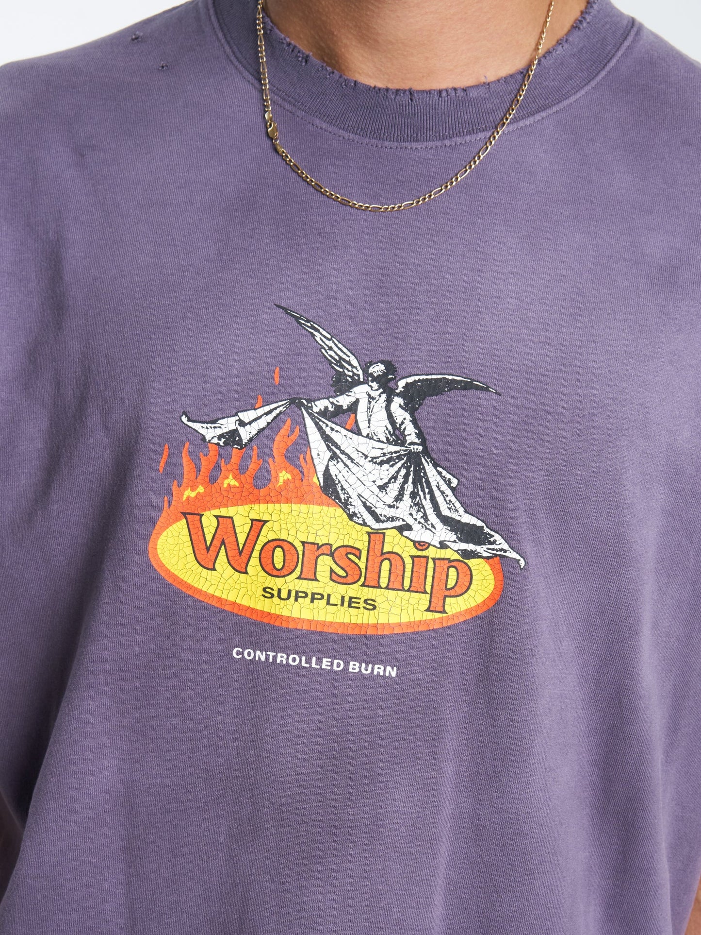 WORSHIP Controlled Burn Mens Tee - Greystone