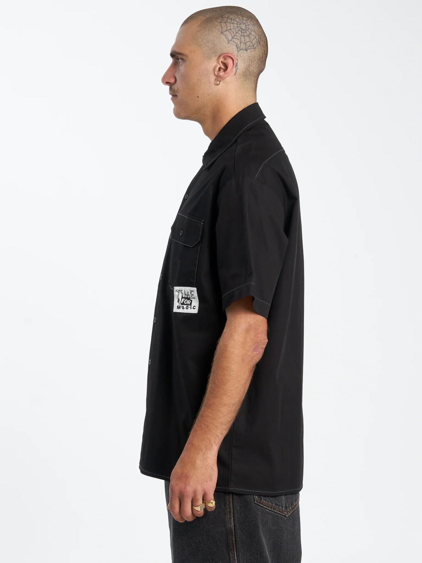 WORSHIP Time For Magic Mens Work Shirt - Black