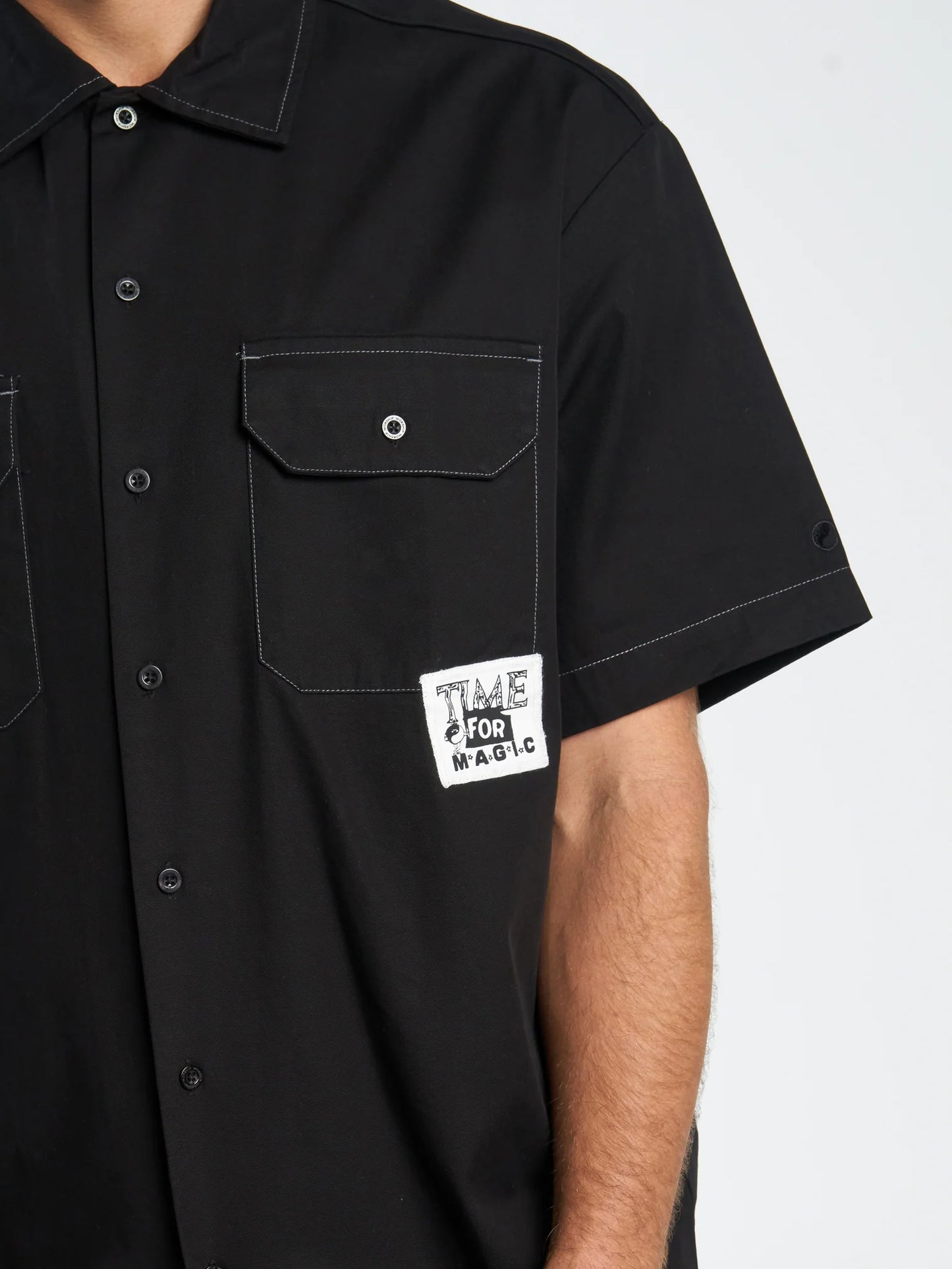 WORSHIP Time For Magic Mens Work Shirt - Black