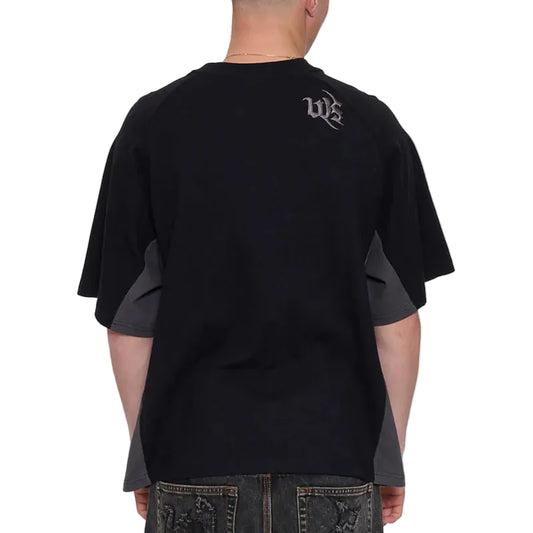 WORSHIP Trudge Box Fit Cropped Raglan Mens Tee - Black