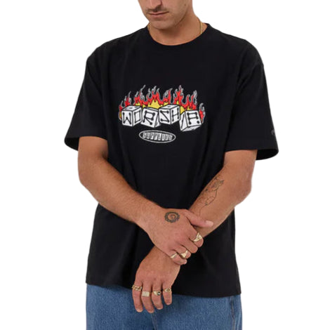WORSHIP Snake Eyes Embro Mens Tee - Black