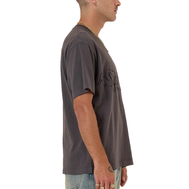 WORSHIP Throws Mens Tee - Worn Black