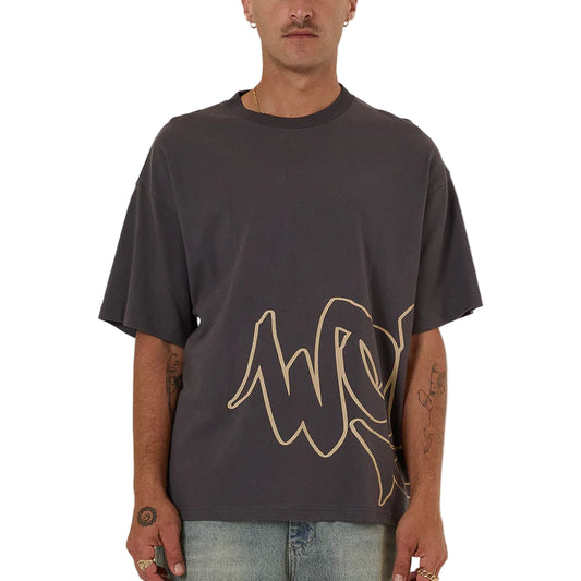 WORSHIP Sprays Oversized Mens Tee - Worn Black