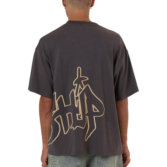 WORSHIP Sprays Oversized Mens Tee - Worn Black