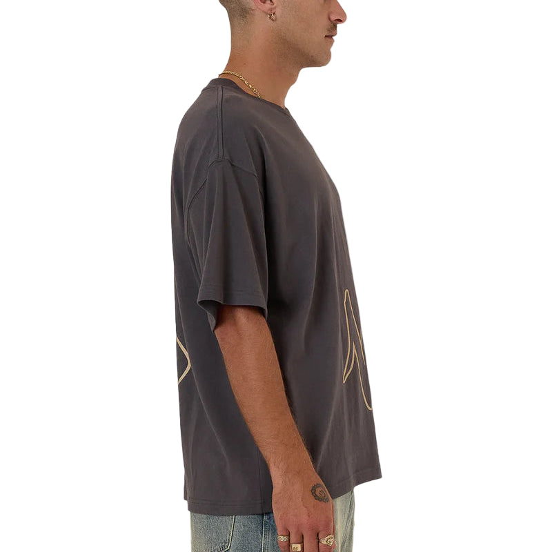 WORSHIP Sprays Oversized Mens Tee - Worn Black