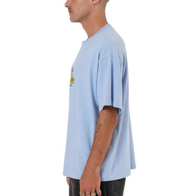WORSHIP Home Grown Oversized Mens Tee - Bell Air Blue