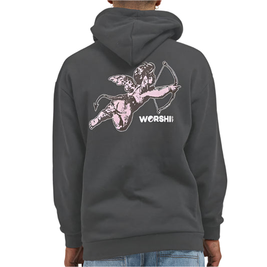 WORSHIP Cherub Mens Hoodie - Worn Black