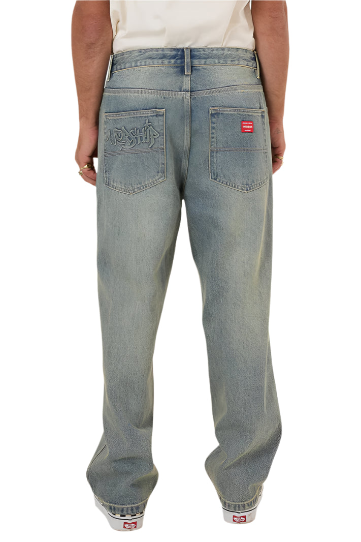 WORSHIP Throws Big Lounger Mens Jean - Garage Grime Blues