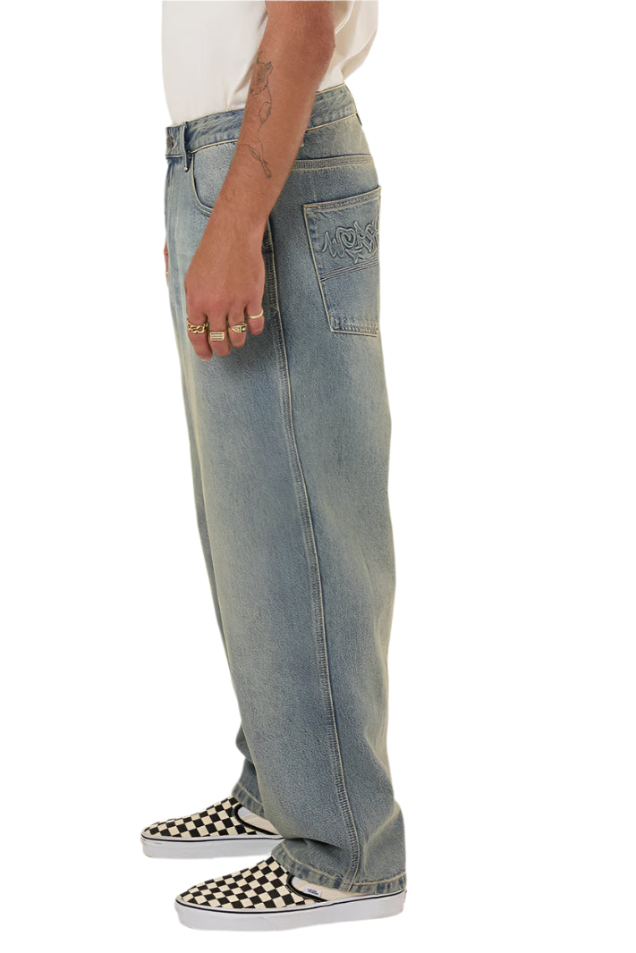 WORSHIP Throws Big Lounger Mens Jean - Garage Grime Blues