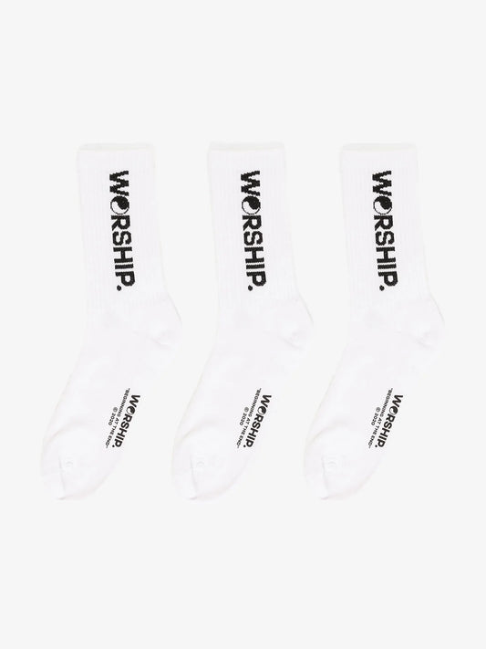 WORSHIP Core 3PK Socks - White