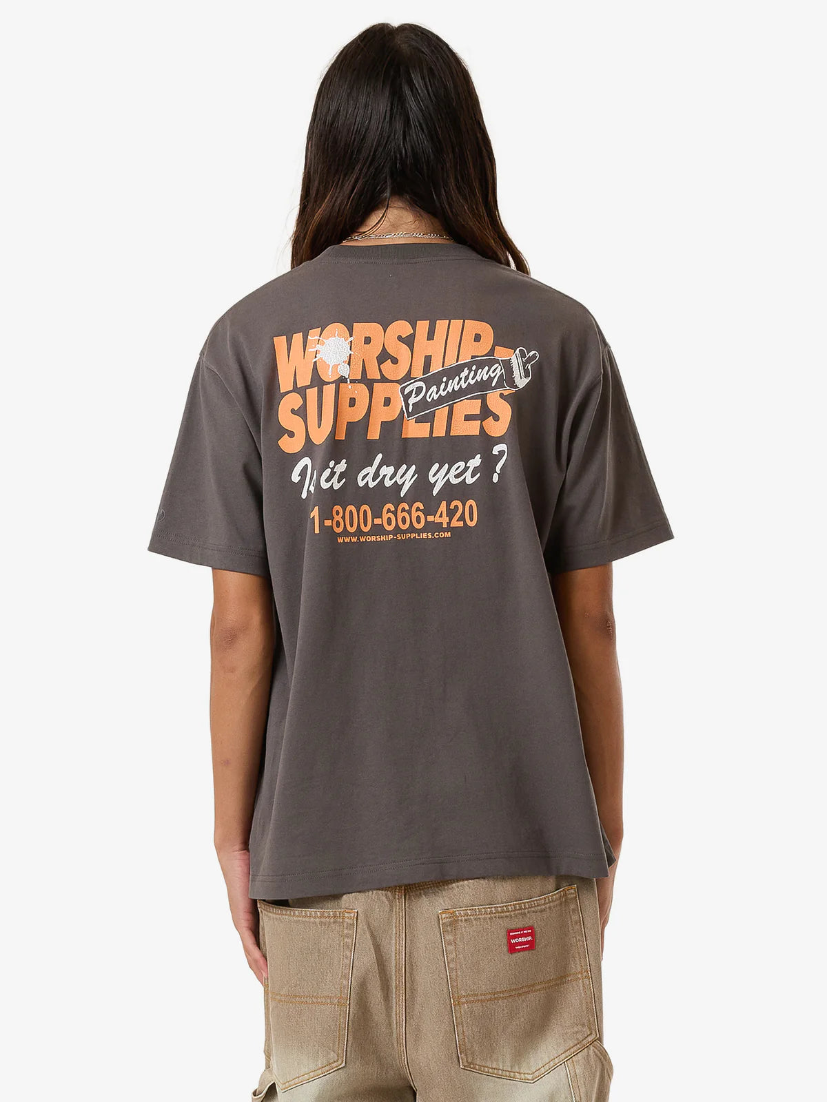 WORSHIP Dry Paint Mens Tee - Worn Black